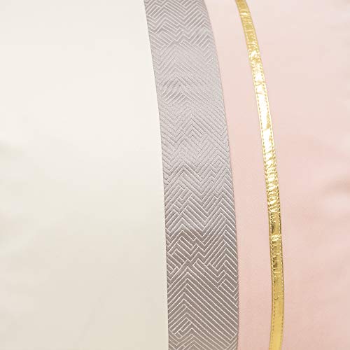 Avigers 18 x 18 Inches Pink White Gold Leather Striped Patchwork Velvet Cushion Case Luxury Modern Throw Pillow Cover Decorative Pillow for Couch Living Room Bedroom Car - color: Pink, size: 18" x 18" (Pack of 1)