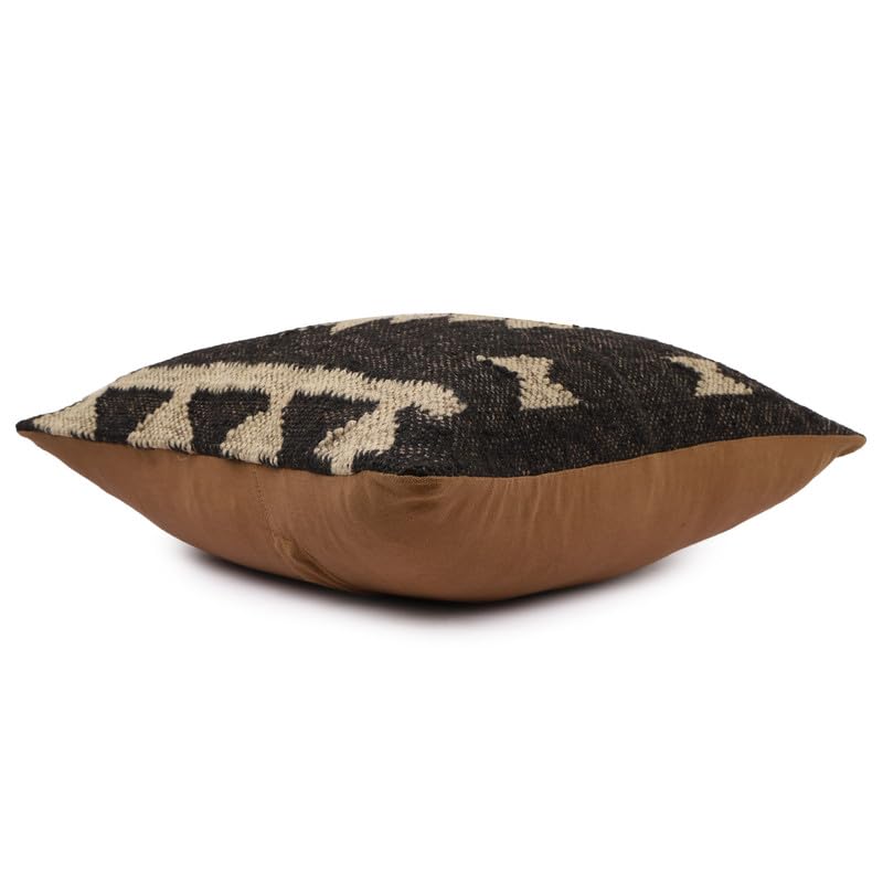 Handwoven Jute Kilim Pillow Cover Rug Cushion Cases 18x18 Inches, Bohemian Vintage Style Decorative Throw Pillows for Home, Living Room & Bedroom - color: Pattern 14