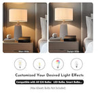 BrightWe Earth Brown Ceramic Table Lamp Set of 2 Tall 22in Lamps for Living Room End Table Bedroom Farmhouse Rustic Lamp Set Bedside Nightstand Lamps Set of Two Side Table Lamps, 22IN - color: Earth Brown, size: Large