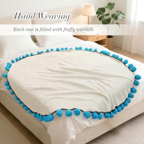 Flower Bouquet Blanket, Birthday Gifts for Mom Women Grandkids Teacher Wife Girlfriend Her, Crochet Flower Blanket, Soft Knitted Throw Blankets for Housewarming Gifts (Blue Roses) - color: D-blue Roses