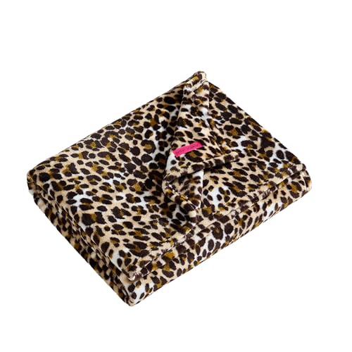 Betsey Johnson - Plush Throw Blanket for Couch or Bed, Soft Reversible Western Fleece Throw, Cozy Printed Soft Blanket, Etched Leopard Brown, 50" x 70" - color: Etched Leopard Brown