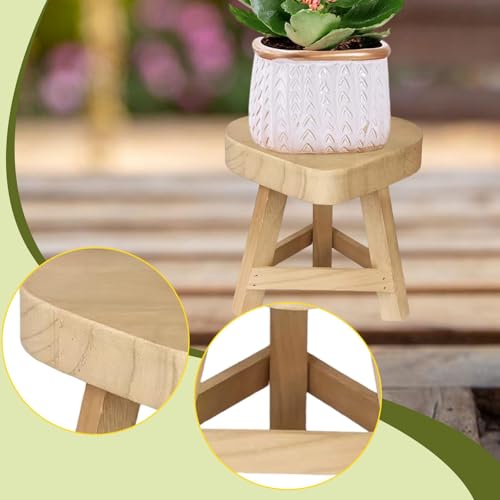 Wooden Plant Stand Potted Rack Rustic Small Decorative Display Stand Plant Stool for Balcony Table Bedroom Garden Home Decor , Heart - color: Heart