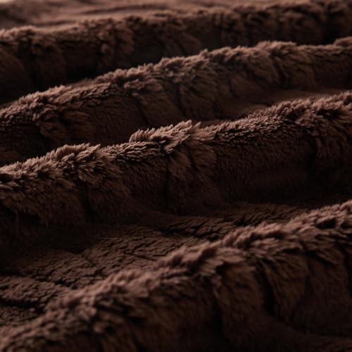 COOVA Brown Fleece Throw Blanket for Couch - Super Soft Cozy Plush Fuzzy Blanket for Sofa,Premium Sherpa Warm Throw for Women,Bed,Chair,50x60 Inches - color: Dark Brown, size: 50“x60”