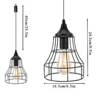JHY DESIGN Hanging Lamp Black Battery Powered Decorative Pendant Lamp Metal Cage Battery Lamp with 6 Hours Timer for Bar Bedroom Garden Parties Patio Indoor Outdoor Living Room(Geometry) - size: 9.5 inches, Geometry