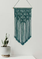 Winterdemoon Handmade Cotton Home Decor Macrame Wall Hanging Deep Green - color: Deep Green