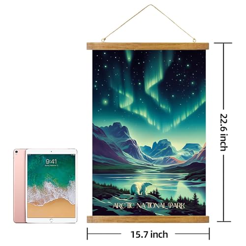 ABoby Vintage Gates of the Arctic National Park Posters - Alaska Travel Posters - Retro Style Wall Decor with Wood Frames - Ready to Hang - color: Gates of the Arctic