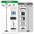 Aumtrly Grow Lights for Indoor Plants, 3 Head Full Spectrum Plant Light with 68" Adjustable Stand for Growing Large Tall Plants, Black Halo Floor LED Grow Lamp with 16 Hour Timer - size: 3 head 68inch/black