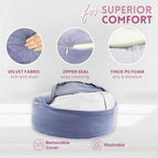 Yes4All Meditation Cushion, Floor Pillow Foam Zafu Buckwheat, Mandala Pattern Yoga Meditation Bolster Pillows, Floor Cushions - color: Violet - Upgraded