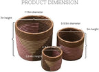 African Planter Baskets Sets of 3 Woven Sisal Baskets for Indoor Plant Pots Covers Home Decor Storage Organizer Gifts Zen Designs Arts and Crafts (Ocre, Tan, Pink)