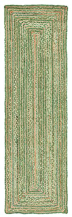 SAFAVIEH Cape Cod Collection Runner Rug - 2'3" x 8', Green & Natural Brown, Handmade Jute & Cotton, Woven Braided Design (CAP202Y) - color: Green/Natural, size: 2'3" x 8' (Runner)