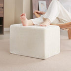 Tiita Square Stuffed Pouf Ottoman, Plush Poufs with Foam Chunk Filling, Foot Rest Stool for Living Room, Cream - color: Square Cream