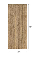 Rugs.com Hand Braided Jute Rug – 6 Ft Runner Natural Flatweave Rug Perfect for Hallways, Entryways - size: 2'6" x 6' (Runner)