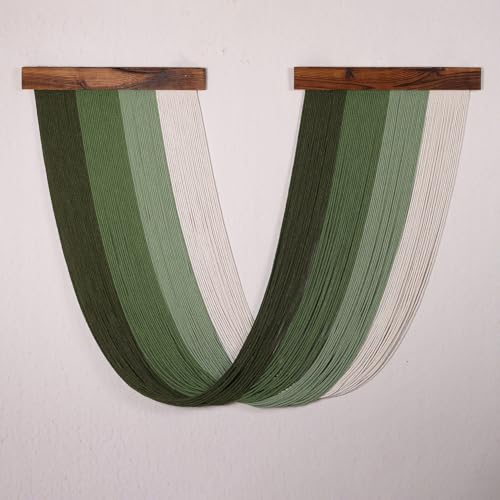 HVEST Large Green Macrame Wall Hanging Boho Wall Decor Macrame Wall Art for Living Room Bedroom Home Office Dining Room Nursery Apartment Decor Woven Tapestry - color: Sage Green