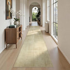 Joydeco Washable 2x10 Hallway Runner Classic, Beige | Water Resistant Low Pile Non Slip Backing for Kitchen Entryway Bedroom Bathroom Dining Room - color: Beige, size: 2' x 10' (Rectangular)