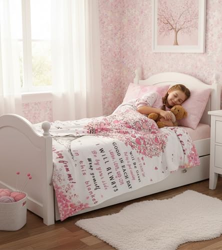 Aipon Daughter Gifts Blanket 50"x 60", Birthday Gifts Blanket from Mom Dad for Daughter, Blankets for Adult Daughters Wedding Graduation - color: For Daughter, size: 50.00'' × 60.00''