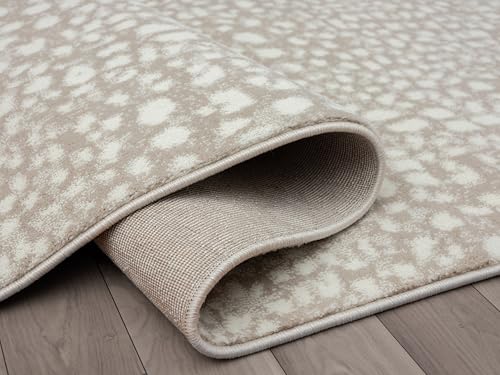Abani Beige Cheetah Print Area Rug Rugs, Arto Collection - Contemporary Durable Accent Rug (10'x14') - color: Beige/Ivory, size: 10' x 14' (Rectangular)
