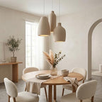 JAYMP Wabi Sabi Pendant Light for Dining Room Kitchen Island Light Hallway Restaurant Hanging Lamp E26 Base Japanese Style Wine Bottle Shape Lighting Fixture, 1 Pack (Light Brown,A Shape, D35×H51cm) - color: Light Brown,A, size: D35×H51cm