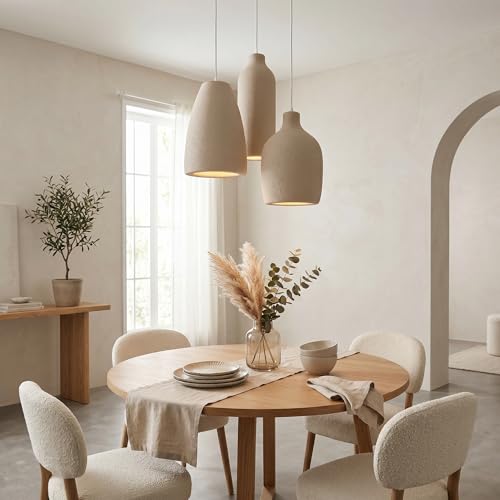 JAYMP Wabi Sabi Pendant Light for Dining Room Kitchen Island Light Hallway Restaurant Hanging Lamp E26 Base Japanese Style Wine Bottle Shape Lighting Fixture, 1 Pack (Light Brown,A Shape, D35×H51cm) - color: Light Brown,A, size: D35×H51cm