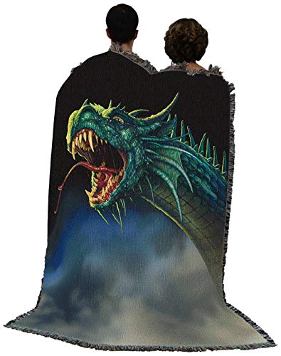 Pure Country Weavers Draco Rex Dragon Blanket by Ciruelo - Gift Fantasy Tapestry Throw Woven from Cotton - Made in the USA (72x54) - color: Draco Rex