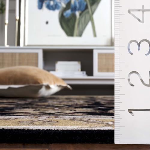 SAFAVIEH Classic Collection 2'3" x 8' Black / Gold CL252A Handmade Traditional Oriental Premium Wool Runner Rug - size: 2'3" x 8' (Runner)