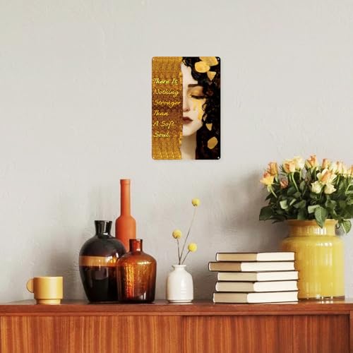 Aesthetic Bedroom Decor Positive Affirmations Wall Decor Inspirational Quotes Vintage Gifts For Women 8×12 Inches Tin Sign - color: Soft Soul, size: 8×12Inches