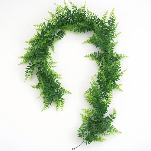 GBESTWOOW Fern Garland, Artificial Vine Fake Greenery Wedding Arch Swag Backdrop Doorways Table Runner Ivy Indoor Outdoor - size: 5.9 FT-Fern garland