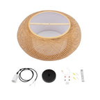 Bamboo Wicker Rattan Shade Pendant Lamp 23.62 inch Woven Rattan Chandelier Country Style Weave Hanging Light for Bedroom Living Dinning Room Kitchen Island