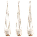 FUNSUEI 6 Inch Hanging Planters Set of 3, Self Watering Indoor Macrame Plant Hangers with Cotton Wick Rope, Hanging Planter Basket for Home Decor