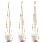 FUNSUEI 6 Inch Hanging Planters Set of 3, Self Watering Indoor Macrame Plant Hangers with Cotton Wick Rope, Hanging Planter Basket for Home Decor