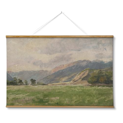 ARPEOTCY Extra Large Vintage Framed Wall Art, 36x54 Inch Field & Mountain Landscape Hanging Framed Canvas Print Art for Living Room Bedroom, Farmhouse Above Bed Wall Decor - color: Chodowiecki's Landscape