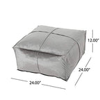 Foamma Pouf Ottoman Smoke, 24"x24"x12" - Square Ottoman Foot Rest for Living Room and Bedroom, Pouf Footstool with Velvet Cover, Foot Rest for Couch, Boho Furniture for Home - color: Smoke