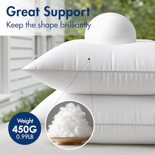 MIULEE Pack of 2 12x20 Outdoor Pillow Inserts, Waterproof Decorative Rectangle Throw Pillow Inserts for Patio Sofa Garden Porch Couch - size: 12x20 Inch
