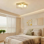 Flush Mount Ceiling Light Fixtures,4-Light Gold Semi Flush Mount Ceiling Light,12.6" Mid Century Light Fixture for Hallway Kitchen Entryway Bedroom Living Room - color: 4 Light Gold