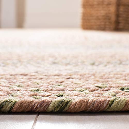 Safavieh Braided Collection 2' x 3' Tan/Multi BRD314A Handmade Country Cottage Reversible Accent Rug (Pack of 2) - color: Tan/Multi, size: 2' x 3' (Pack of 2)