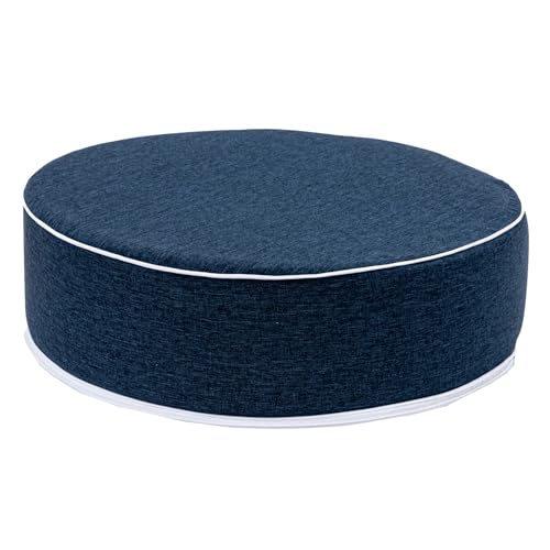 Round Floor Cushions - 20" x 6" Indoor-Outdoor Flexible Seating for Home Decor, Picnics, Yoga Studios & Meditation Spaces Modern Foam-Filled Meditation Cushion (1, Navy Blue, 20x20x6 Inches) - color: Navy Blue