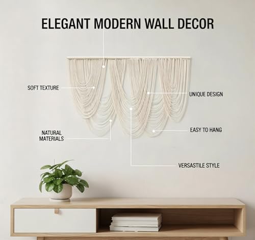Large Macrame Wall Hanging Macrame Wall Decor Tapestry For Headboard Bedroom Livingroom Boho Fiber Home Art (White-F) - color: White-F