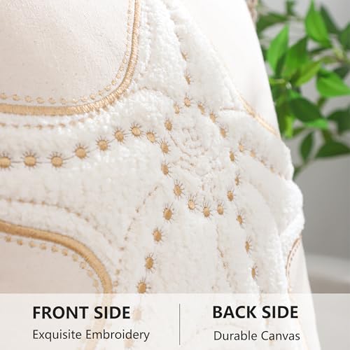 LUOYEHK Tropical Starfish Pillow Covers 18X18 Inch Set of 2 Beige Embroidered Throw Pillow Covers with Jute Rope Summer Decorative Pillowcase Square Cushion Covers for Couch Sofa Bed Home Decor - color: Beige Starfish