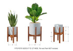 Adjustable Plant Stand for 8–12 Inch Pots, Solid Acacia Wood, Mid-Century Modern Indoor Outdoor Planter Holder with Stainless Steel Screws, Natural Brown (Pot & Plant Not Included) - color: PU Natural Brown