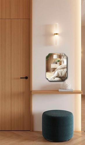 Rectangular Acrylic Mirror Anti-Scratch Unbreakable Shatterproof HD Tempered Wall Decorative Mirrors for Restaurant Bedroom Kitchen Office Gym(Rectangular 1,11.81 "x 15.75") - color: Rectangular 1