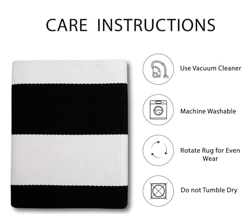 IOHOUZE Black White Striped Rug -24" x36“ Front Door Mats Outdoor,Washable Rug for Front Porch Decor,Spring Summer Welcome Mats Outdoor Indoor, Doormat for Farmhouse/Entryway/Home Entrance - color: Black White Stripe, size: 2' x 3' (Rectangular)