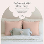 BEBE BASK Scalloped Pillow Cover - Set of 2-18 x 18 Inch - Scallop Pillow Cover - Pink Scalloped Pillows - Scallop Pillows - 100% Cotton - Grandmillennial Style (Peach Pink/Peach) - color: Peach Pink/Peach