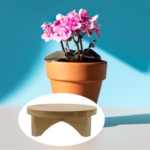 Oedema 6 Inch Indoor Plant Stand Round Solid Wood Flower Stand Mid Century Modern Plant Stand for Displaying, Small Plants, Desktop, Office & Home Decor, 6.02inch/153mm - size: 6inch/153mm