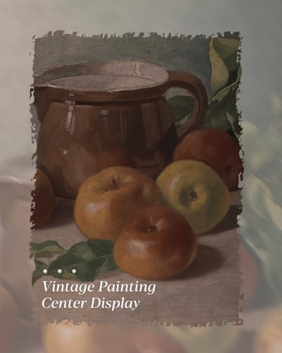 HUARCEY Gold Framed Vintage Wall Art for Living Room Harvest Apples Still Life Oil Painting Large Cottagecore Room Decor Picture Canvas Print Farmhouse Fruit Wall Decor Bedroom Kitchen Bathroom 24x36 - color: Apple, size: 36"L x 24"W