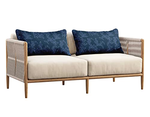 Indoor/Outdoor Polyester Fabric Lumbar Pillow Cover, All-Weather Waterproof Rectangular Cushion Case for Patio Furniture, 12 x 18 Set of 2 - Abstracts-67 - color: Navy Blue, size: 18" x 12" (Pack of 2)