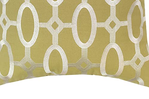 C&F Home Cream On Green Tufted Decor Decoration Throw Pillow 17" x 17" for Sofa Couch Or Bed 17" x 17" Green
