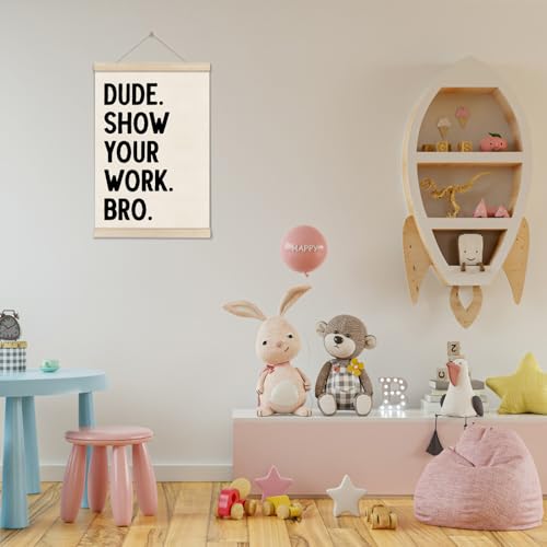 DOI-LANEE Funny Classroom Posters Hanger Frame, Show Your Work Poster, Math Classroom Must Haves Wall Decor 16x12 Inch, High School Gifts for English Teachers Students - color: Off-White A02