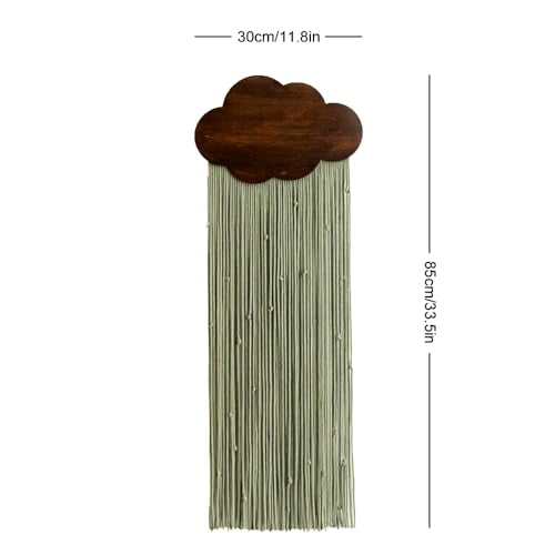 Ansley&HosHo Macrame Wall Hanging, Boho Woven Tapestry, Modern Tassel Wall Decor, Handmade Wall Art Tapestry for Bedroom, Living Room, Home, Bohemian Apartment Decoration Ornament Craft (Green Cloud) - color: Green Cloud