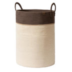 LA JOLIE MUSE Woven Basket Rope Storage Baskets - Tall Cotton Laundry Basket, Blanket, Kids Toy, Nursery Clothes Hamper, Oatmeal, 72 Litres - color: Oatmeal, size: XL
