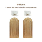 Arched Wooden Wall-Mounted Vases, Rustic Farmhouse Wood Wall Decor for Dried Flowers, Modern Boho Hanging Wall Planter, 2 Pack