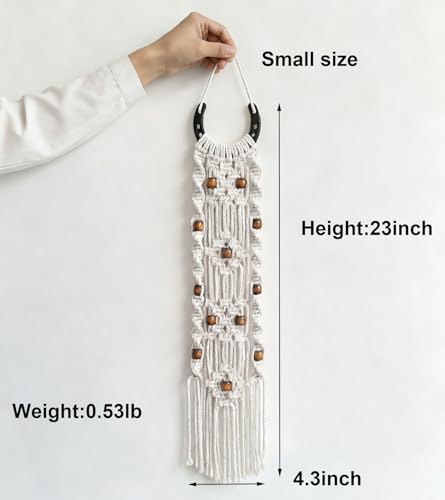 Moosira Equestrian Macrame Wall Hanging, Horseshoes Macrame Wall Hanging, Macrame Horseshoes, Equestrian Wall Art, Boho Western Decor, Boho Wall Decor Tapestry, Unique Horse Lover Gift for Cowgirl Room, Nursery, Farmhouse (Light Brown Bead) - color: Light
